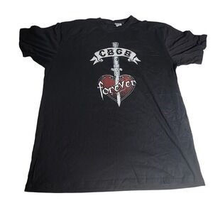 CBGB OMFUG Forever Heart Dagger Graphic T-Shirt Black Large Made in USA